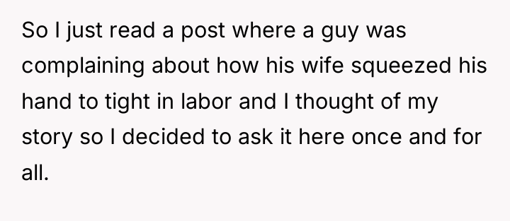So I just read a post where a guy was...