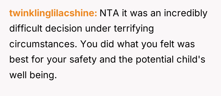 twinklinglilacshine NTA it was an incredibly difficult decision under terrifying...