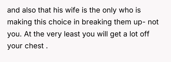 and also that his wife is the only who is...