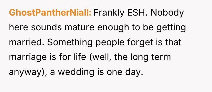 GhostPantherNiall Frankly ESH. Nobody here sounds mature enough to be...