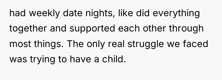 had weekly date nights, like did everything together and supported...