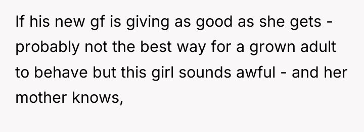 If his new gf is giving as good as she...