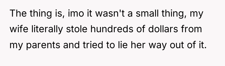 The thing is, imo it wasn't a small thing, my...