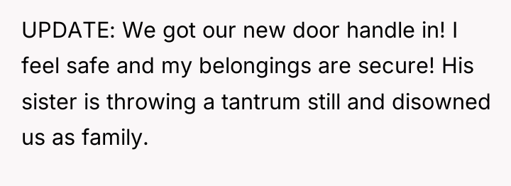 UPDATE: We got our new door handle in! I feel...