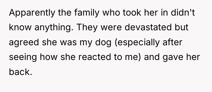 Apparently the family who took her in didn't know anything....