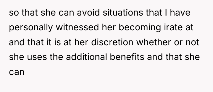 so that she can avoid situations that I have personally...