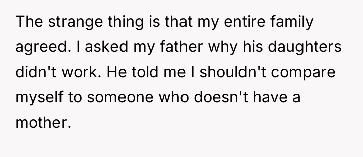 The strange thing is that my entire family agreed. I...