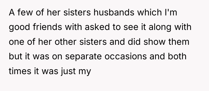 A few of her sisters husbands which I'm good friends...