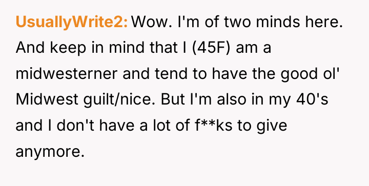 UsuallyWrite2 Wow. I'm of two minds here. And keep in...