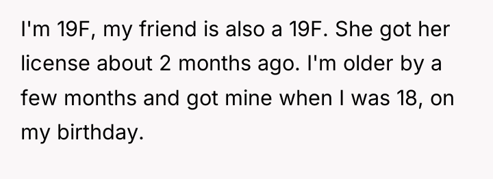 I'm 19F, my friend is also a 19F. She got...