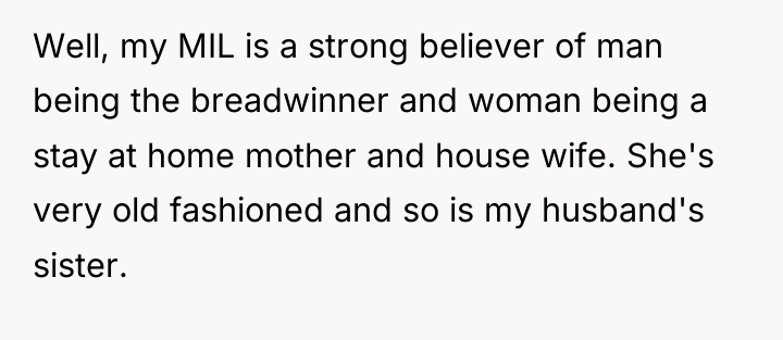 Well, my MIL is a strong believer of man being...
