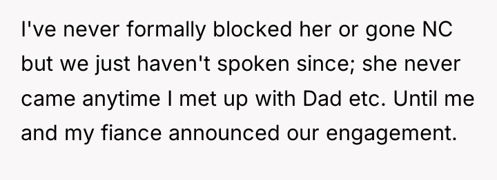 I've never formally blocked her or gone NC but we...