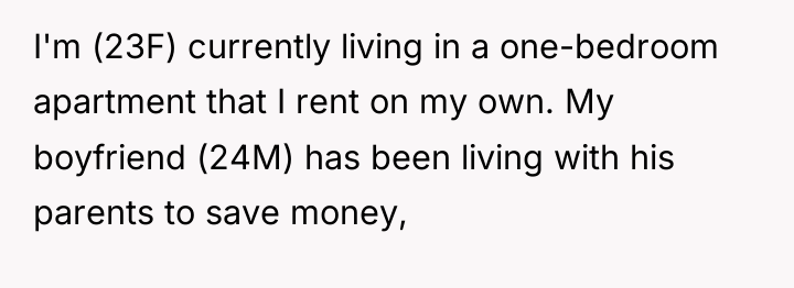 I'm (23F) currently living in a one-bedroom apartment that I...