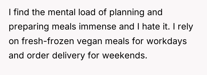 I find the mental load of planning and preparing meals...