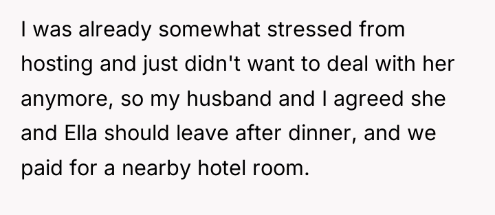 I was already somewhat stressed from hosting and just didn't...