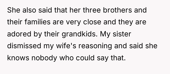 She also said that her three brothers and their families...