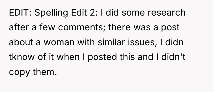 EDIT: Spelling Edit 2: I did some research after a...