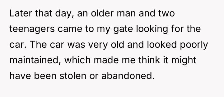 Later that day, an older man and two teenagers came...