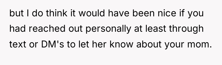 but I do think it would have been nice if...
