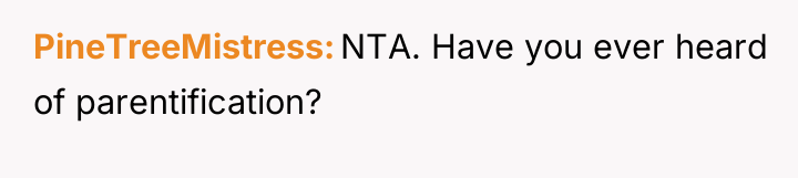 PineTreeMistress NTA. Have you ever heard of parentification?