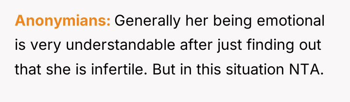 Anonymians Generally her being emotional is very understandable after just...