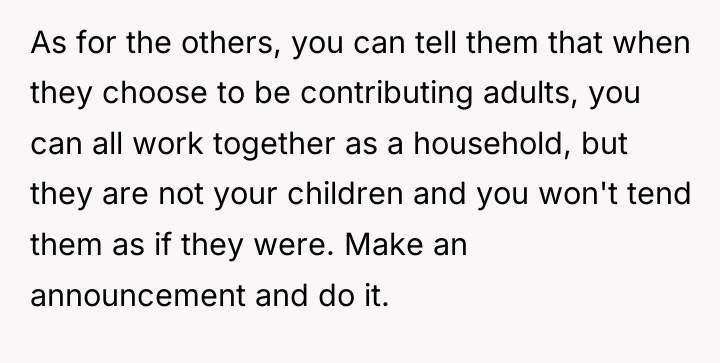 As for the others, you can tell them that when...