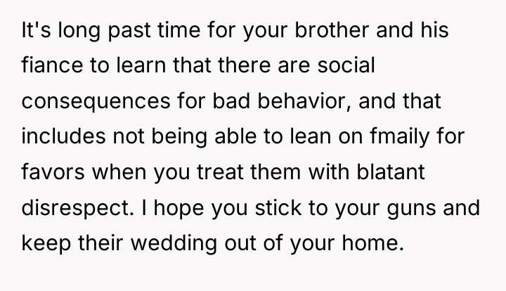 It's long past time for your brother and his fiance...