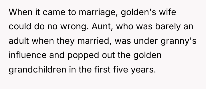 When it came to marriage, golden's wife could do no...