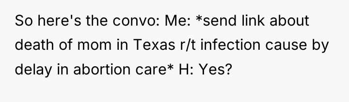 So here's the convo: Me: *send link about death of...