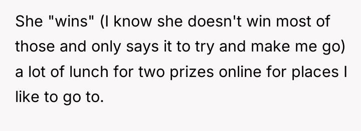 She "wins" (I know she doesn't win most of those...