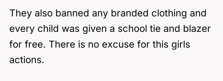 They also banned any branded clothing and every child was...