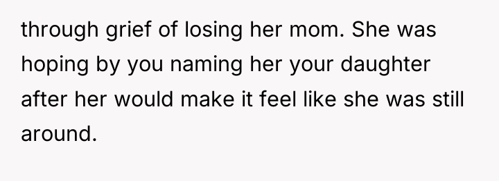 through grief of losing her mom. She was hoping by...