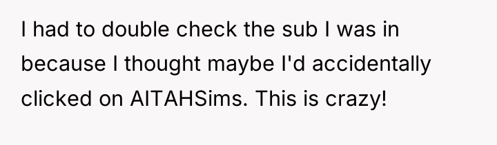 I had to double check the sub I was in...