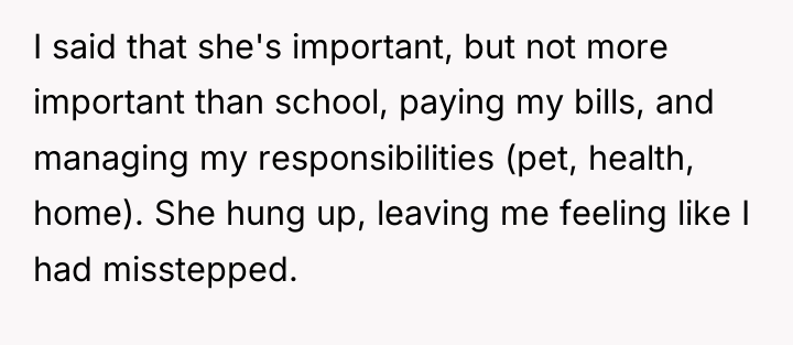 I said that she's important, but not more important than...