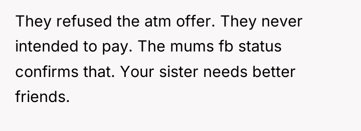 They refused the atm offer. They never intended to pay....