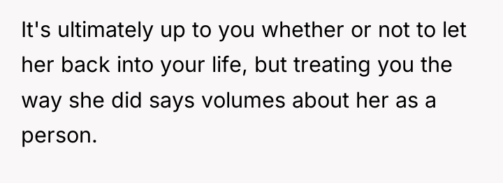 It's ultimately up to you whether or not to let...