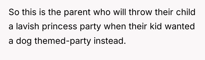 So this is the parent who will throw their child...