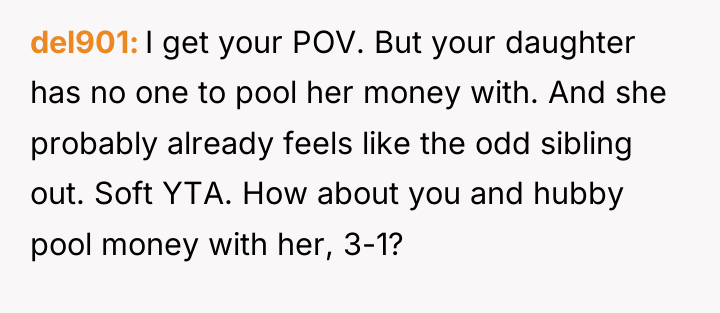 del901 I get your POV. But your daughter has no...
