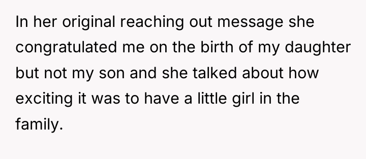 In her original reaching out message she congratulated me on...
