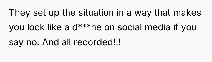 They set up the situation in a way that makes...