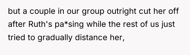 but a couple in our group outright cut her off...