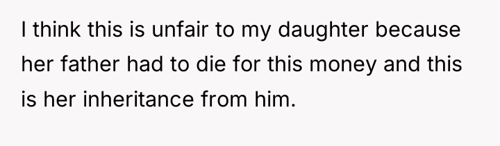I think this is unfair to my daughter because her...
