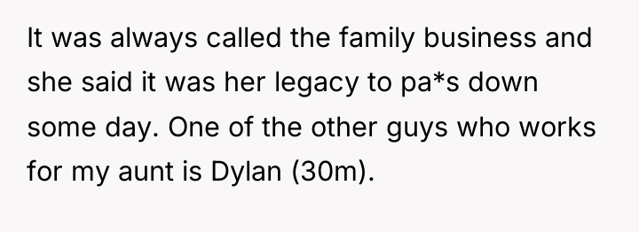 It was always called the family business and she said...