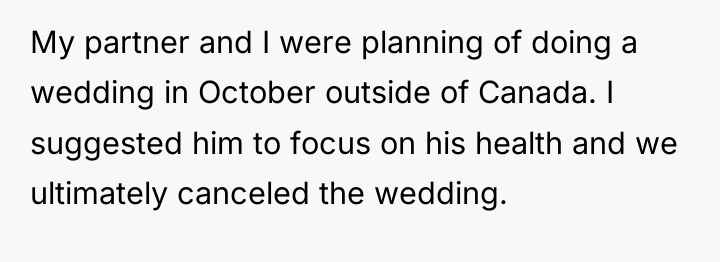 My partner and I were planning of doing a wedding...