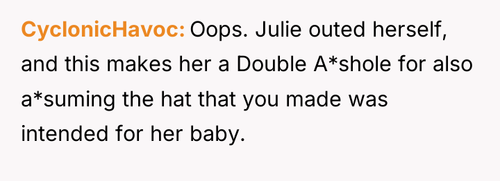 CyclonicHavoc Oops. Julie outed herself, and this makes her a...
