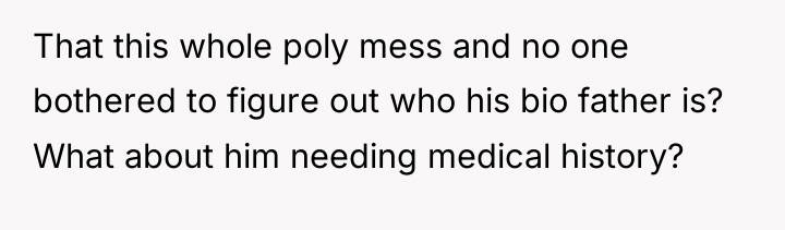 That this whole poly mess and no one bothered to...