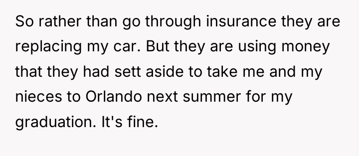 So rather than go through insurance they are replacing my...