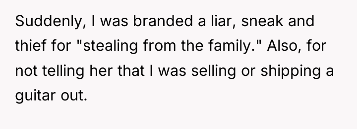 Suddenly, I was branded a liar, sneak and thief for...