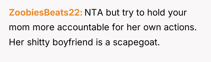 ZoobiesBeats22 NTA but try to hold your mom more accountable...