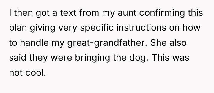I then got a text from my aunt confirming this...